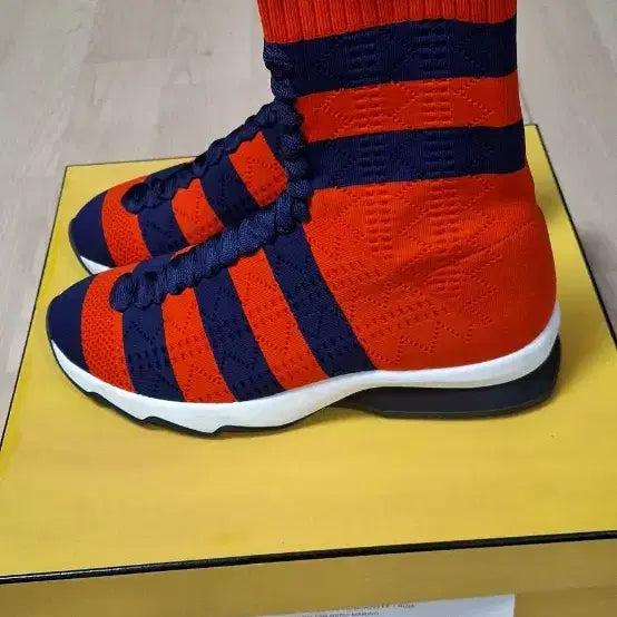 [BUNJANG] Fendi Knit Sneakers / 오렌지/네이비 니트 삭스 스니커즈