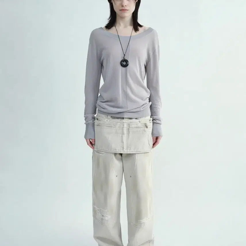 [SOLD OUT] 밀로우먼 26ss 에이프런 더블 니 팬츠 (새상품)