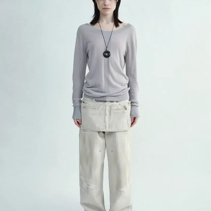 [SOLD OUT] 밀로우먼 26ss 에이프런 더블 니 팬츠 (새상품)