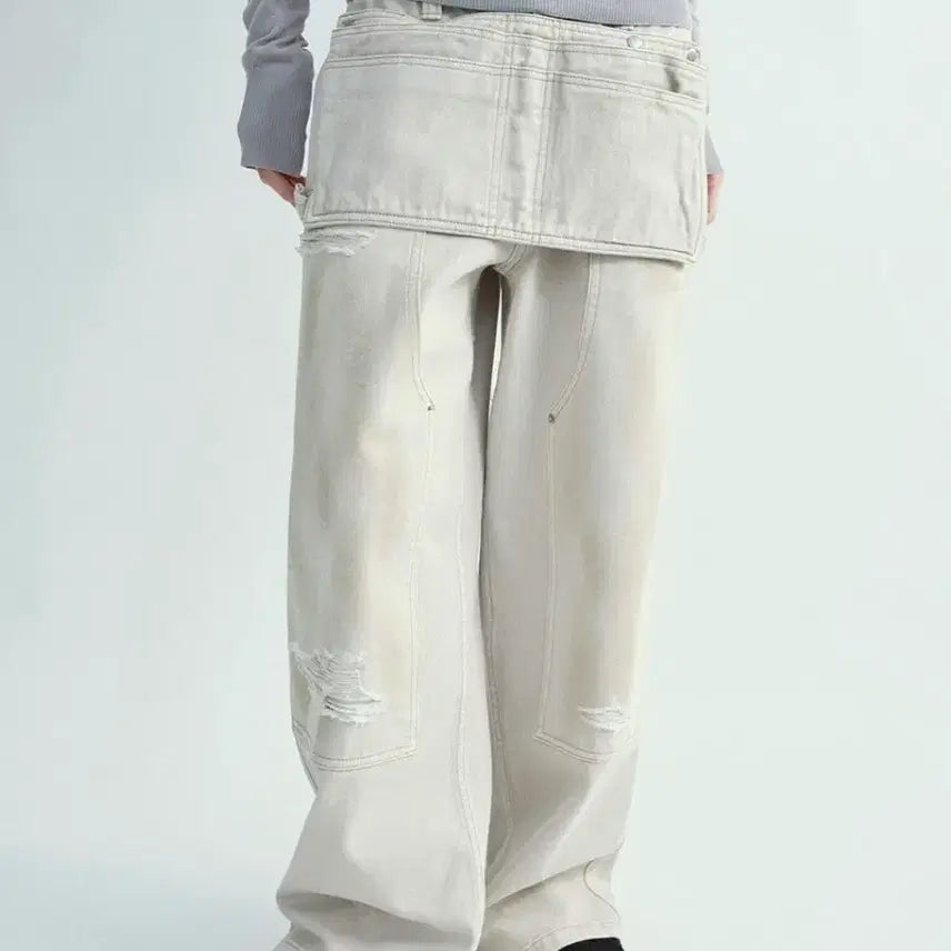 [SOLD OUT] 밀로우먼 26ss 에이프런 더블 니 팬츠 (새상품)