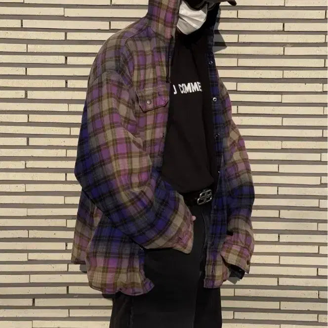[BUNJANG] PuerHomme Balen Bleached Hooded Shirt Jacket / 퓨에르옴므 발렌 블리치드 후드 셔츠 자켓
