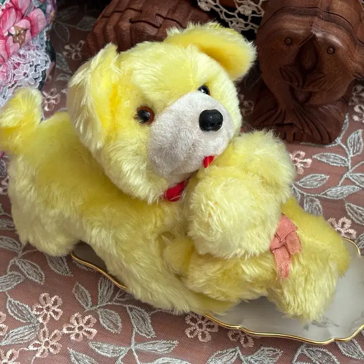 [BUNJANG] Vintage Dog Music Box Antique Toy / 쇼와레트로 빈티지 강아지 오르골인형 엄마아기 강아지 앤틱고전소품토이모리걸