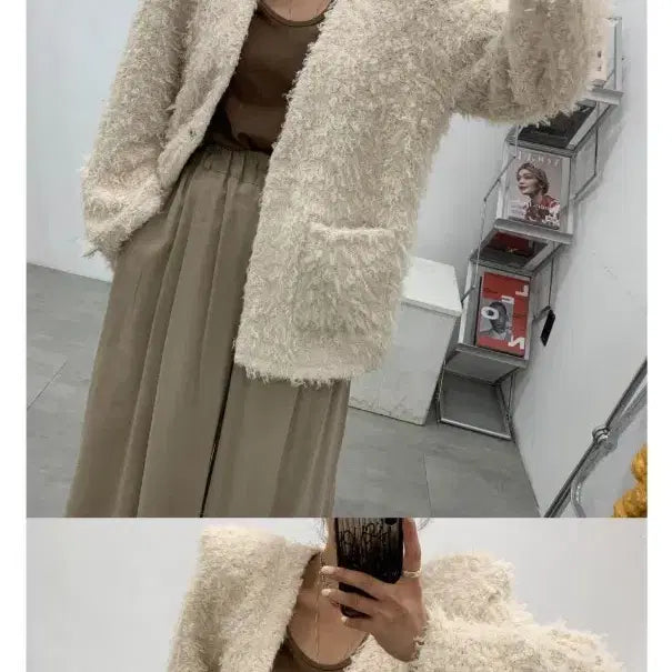 [BUNJANG] Bel 201 Poodle No Collar Jacket - Ivory / 벨201푸들 노카라자켓 아이보리(가격내림x)