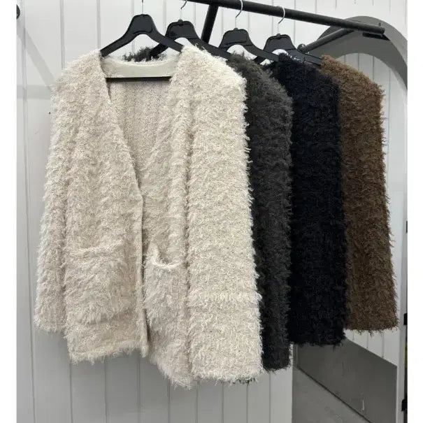[BUNJANG] Bel 201 Poodle No Collar Jacket - Ivory / 벨201푸들 노카라자켓 아이보리(가격내림x)