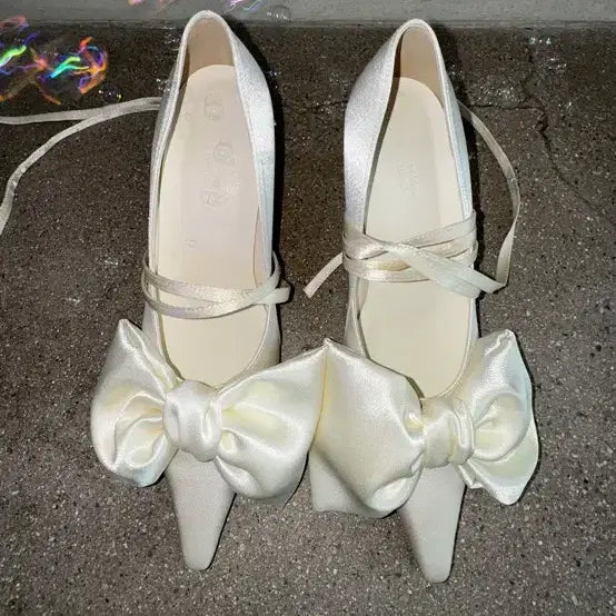 [BUNJANG] Dragon Blues Ribbon High Heels / 드래곤블루스 리본 하이힐 새제품 10cm