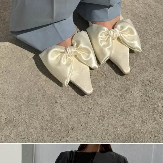 [BUNJANG] Dragon Blues Ribbon High Heels / 드래곤블루스 리본 하이힐 새제품 10cm