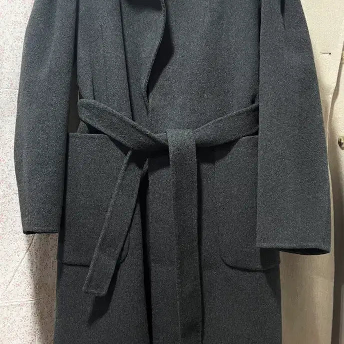 [BUNJANG] G-Cut Charcoal Robe Coat 55 / (무배)지컷 g-cut 로브스타일 모/앙고라 코트 차콜 55