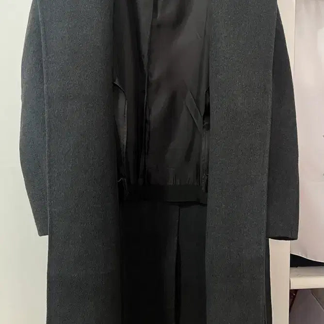 [BUNJANG] G-Cut Charcoal Robe Coat 55 / (무배)지컷 g-cut 로브스타일 모/앙고라 코트 차콜 55