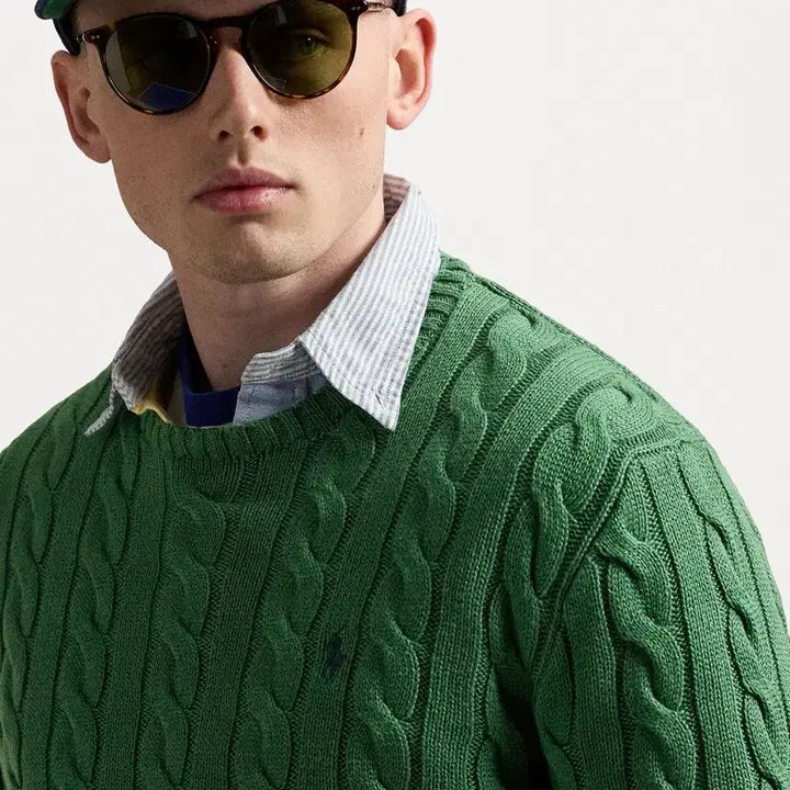 [BUNJANG] Vintage Polo Cable Knit Sweater / 폴로 케이블 니트