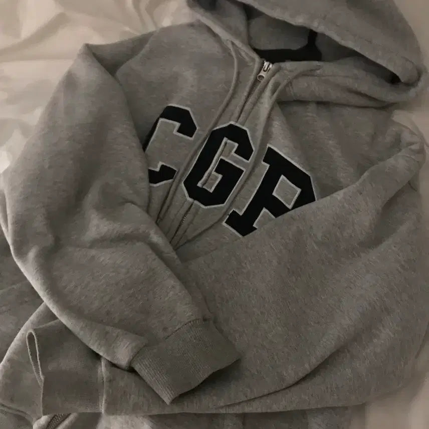 [BUNJANG] Code:Graphy Gray Fleece Lined Hoodie / 코드그라피 회색 기모 후드집업 (뒷장에 실사잇음)