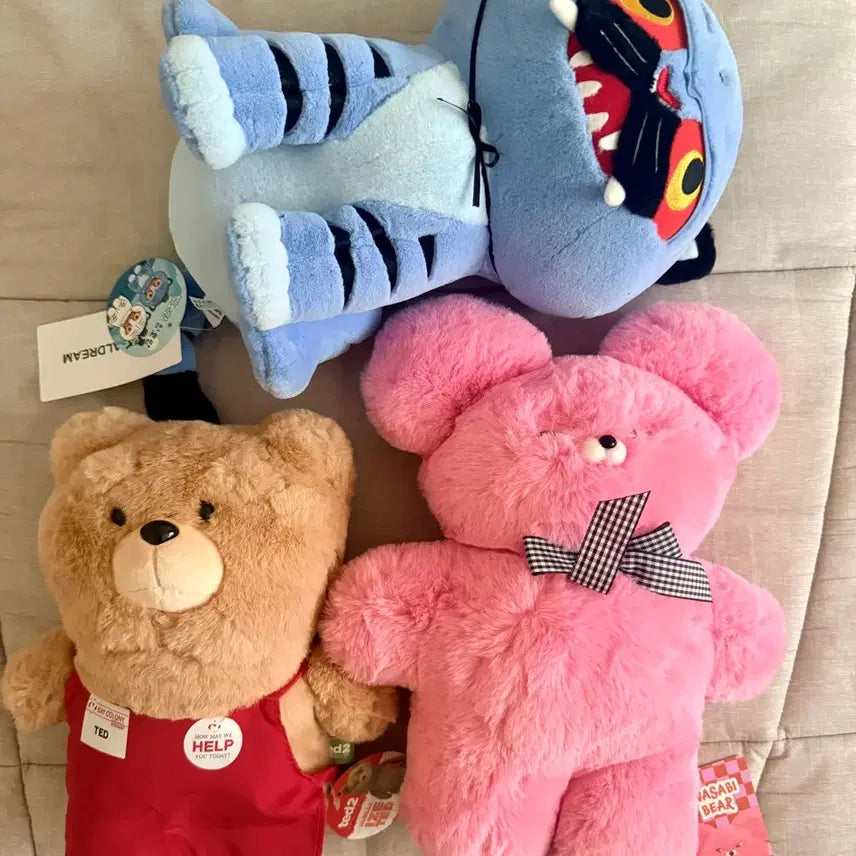 [BUNJANG] Teddy Bear Plush Doll Bundle Set / [일괄] 중형 인형 세트 (테드, 와사비베어, 케데헌 더피)