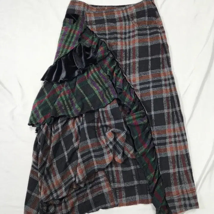 [BUNJANG] Lucky Chouette Ruffle Check Skirt / (27)럭키슈에뜨 러플 체크 스커트