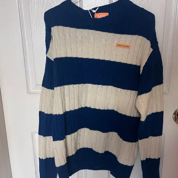[BUNJANG] Sand Sound Rugby Stripe Crew Neck Sweater (Blue) / 새상품) 샌드사운드 럭비 스트라이프 크루넥 스웨터 s 블루 팝니다