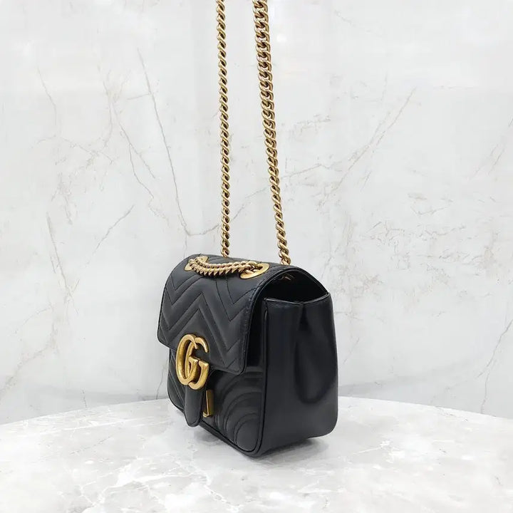 [BUNJANG] Gucci GG Marmont Mini Chain Shoulder Bag / 구찌 GG 마몽 미니 체인 숄더백 739682