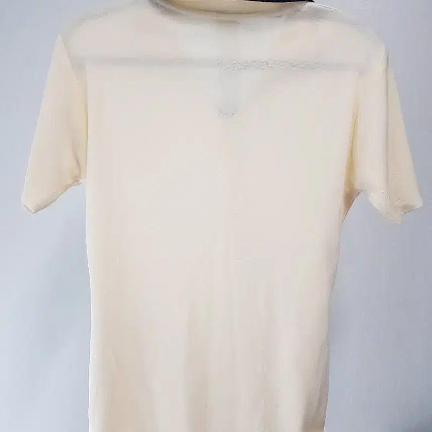 [SOLD OUT] 아이보리 배색 카라 반팔 니트