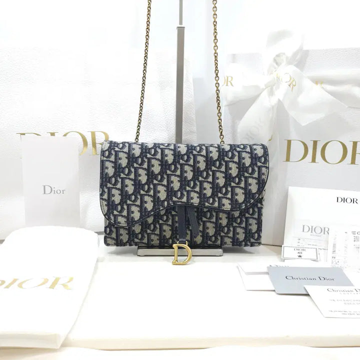 [BUNJANG] Dior Saddle Medium Chain Pouch / [정품]디올 오블리크 새들 체인 파우치