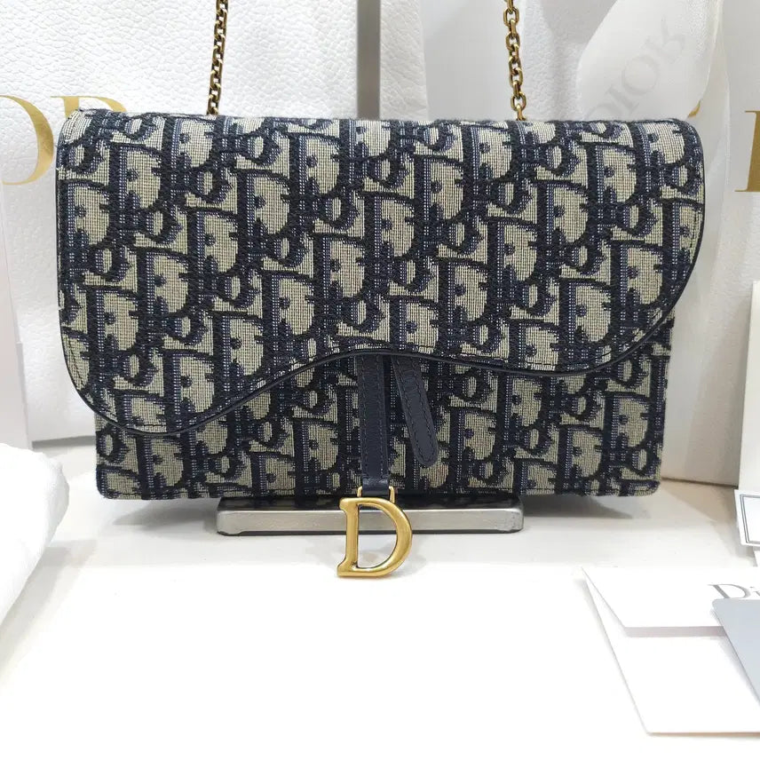 [BUNJANG] Dior Saddle Medium Chain Pouch / [정품]디올 오블리크 새들 체인 파우치