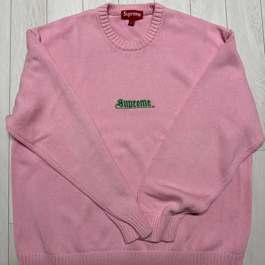 [BUNJANG] Supreme Pink Knit Sweater / 슈프림 핑크니트