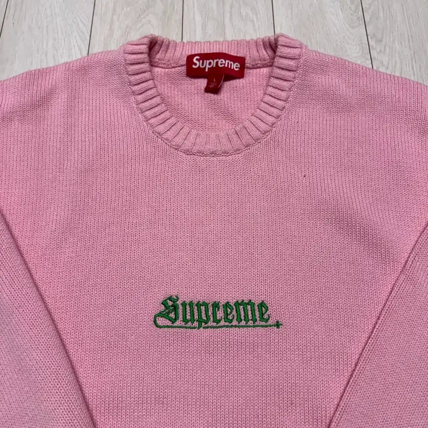 [BUNJANG] Supreme Pink Knit Sweater / 슈프림 핑크니트