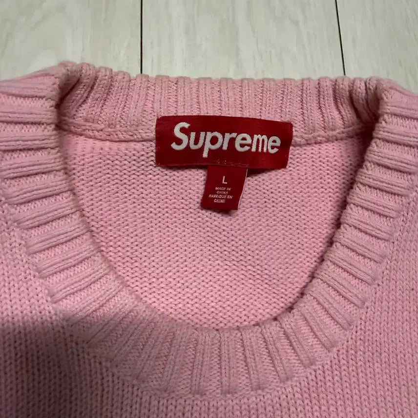 [BUNJANG] Supreme Pink Knit Sweater / 슈프림 핑크니트