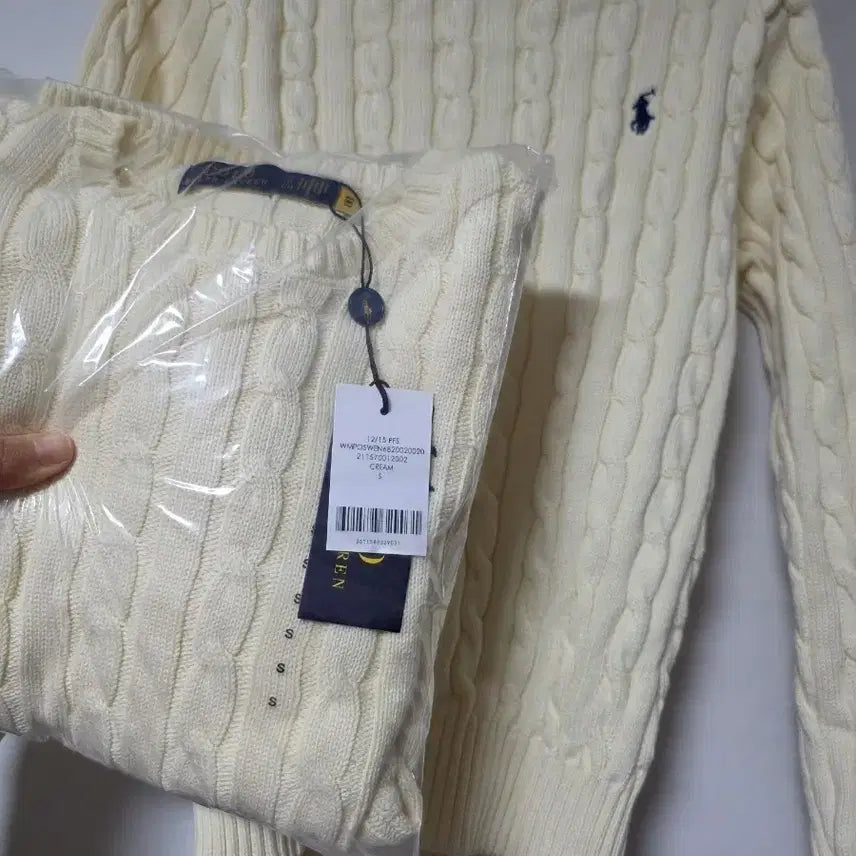 [BUNJANG] Polo Ralph Lauren Cable Knit Cream Sweater / 정품) 선착순 폴로 랄프로렌 케이블 니트 크림 S사이즈 새상품
