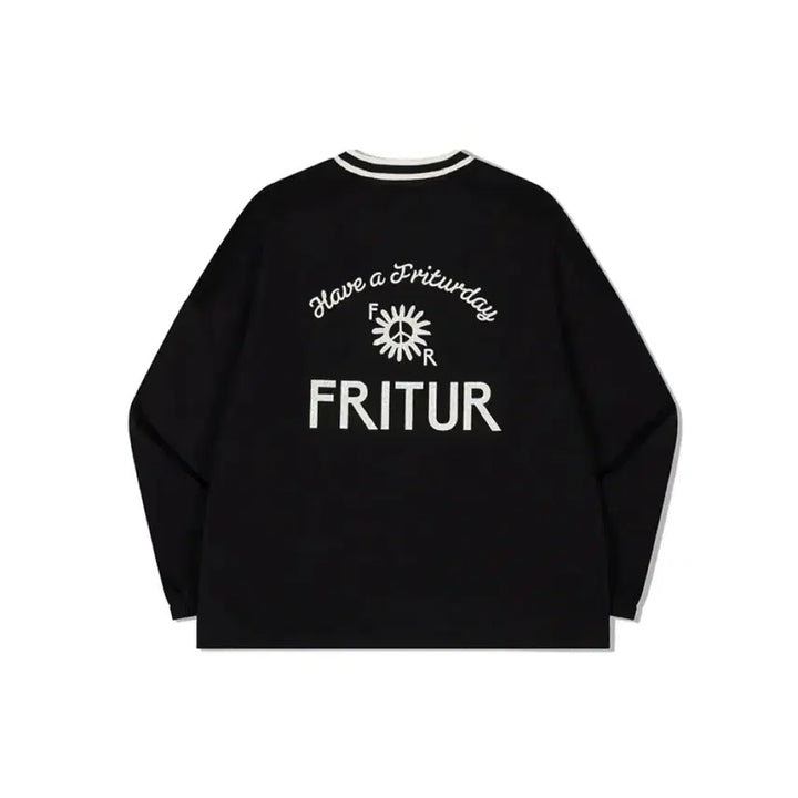 [BUNJANG] FREETHER Rugby Graphic Sweatshirt Black / 프리터 맨투맨 Rugby Graphic Sweatshirt Black
