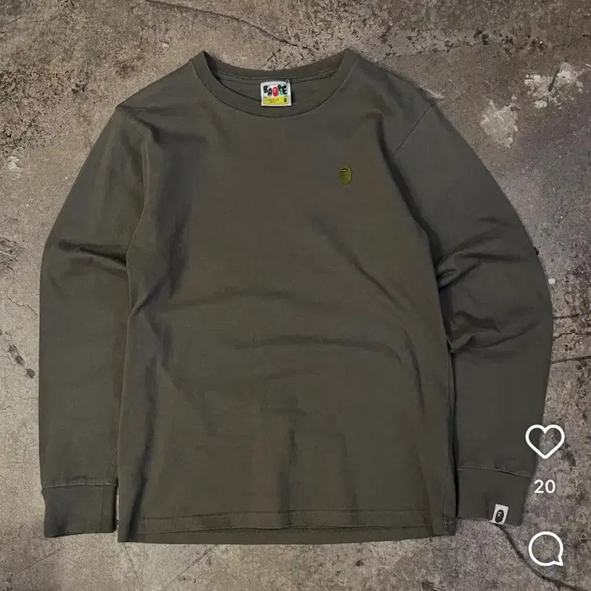 [SOLD OUT] 베이프 카키 사루 롱슬리브 S