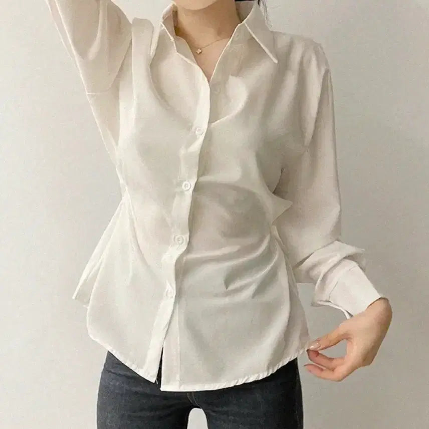 [SOLD OUT] 긴팔 셔츠 블라우스 화이트