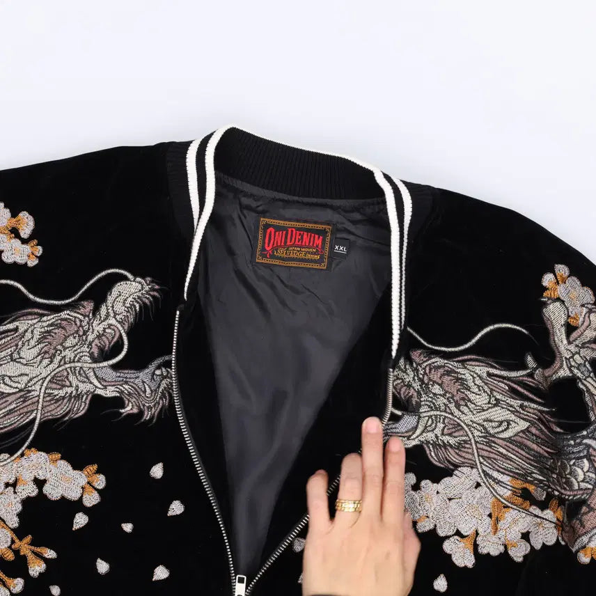 [BUNJANG] XXL Onideim Velvet Dragon Jacket / XXL 오니데님 벨벳 드래곤 자켓 0224H1
