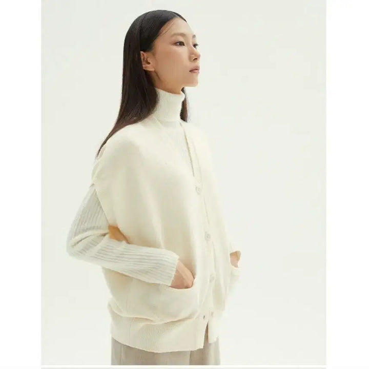 [BUNJANG] Paul & Joe Wool Blended Poncho Cardigan - Cream Ivory / 폴앤조 울 블렌딩 판초 가디건  크림 아이보리 - 새제품