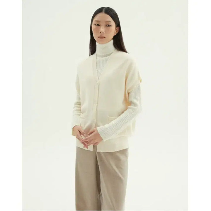 [BUNJANG] Paul & Joe Wool Blended Poncho Cardigan - Cream Ivory / 폴앤조 울 블렌딩 판초 가디건  크림 아이보리 - 새제품