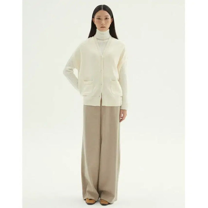 [BUNJANG] Paul & Joe Wool Blended Poncho Cardigan - Cream Ivory / 폴앤조 울 블렌딩 판초 가디건  크림 아이보리 - 새제품