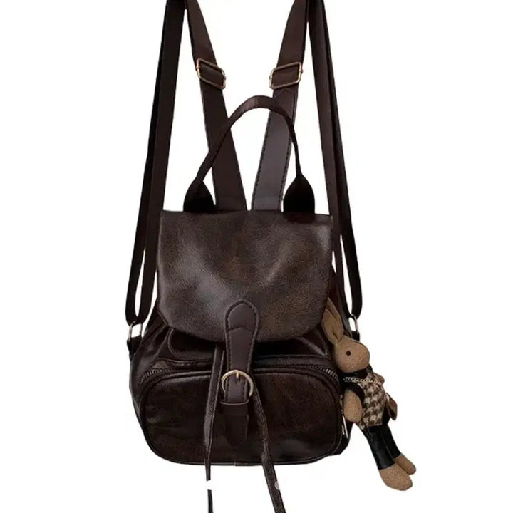 [SOLD OUT] 가격 안내려용)에이블리 브라운 레더 미니 백팩