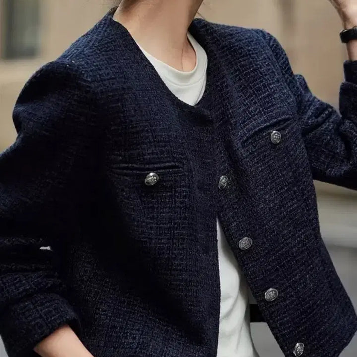[BUNJANG] Tweed Jacket Navy (Size 66-77) / 새상품 트위드 자켓 네이비 66-77