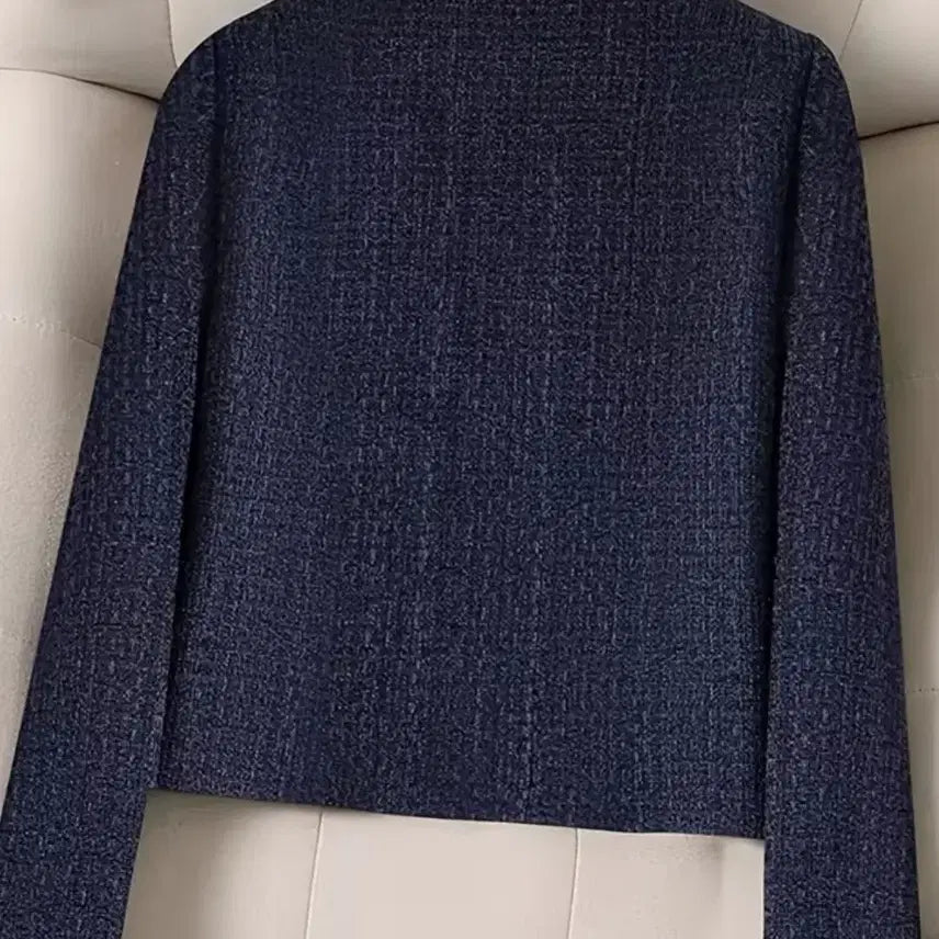 [BUNJANG] Tweed Jacket Navy (Size 66-77) / 새상품 트위드 자켓 네이비 66-77