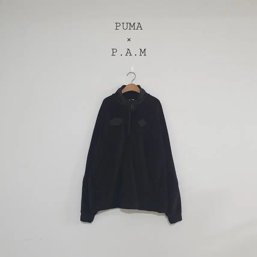 [BUNJANG] Puma x P.A.M Black Half-Zip Velvet Track Jacket / No.26022406 푸마 x P.A.M 블랙 하프집업 벨벳 져지 아노락