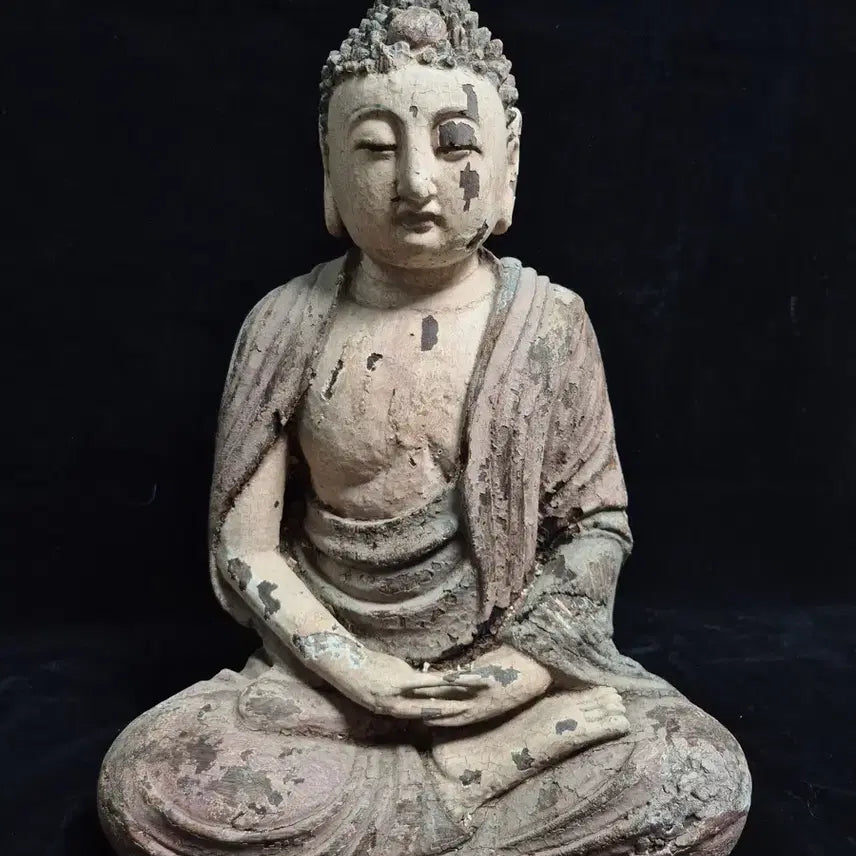 [BUNJANG] Wooden Seated Buddha Statue Antique / 부처 목조여래좌상 불상 골동품 고미술품 수집품 불교