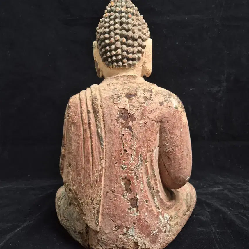 [BUNJANG] Wooden Seated Buddha Statue Antique / 부처 목조여래좌상 불상 골동품 고미술품 수집품 불교
