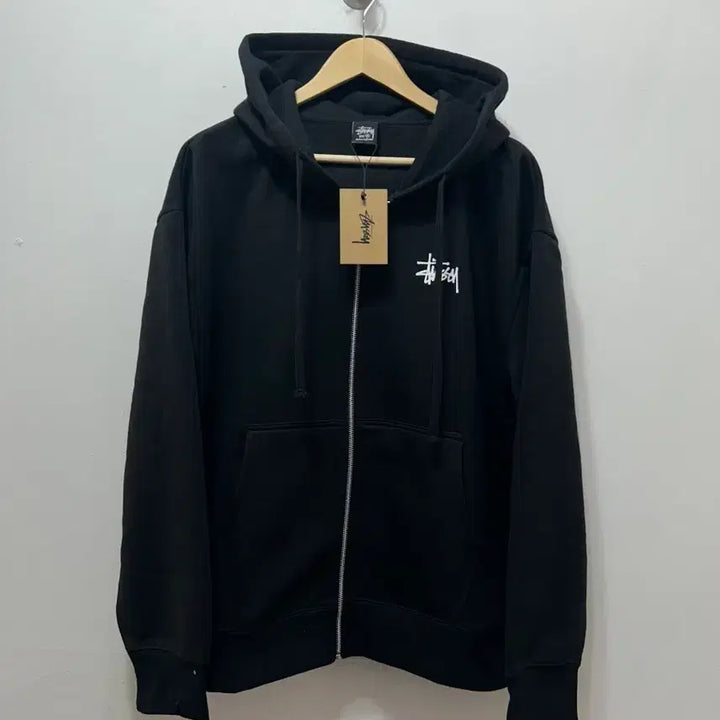 [SOLD OUT] 스투시 검정색 후드집업 새상품 XL