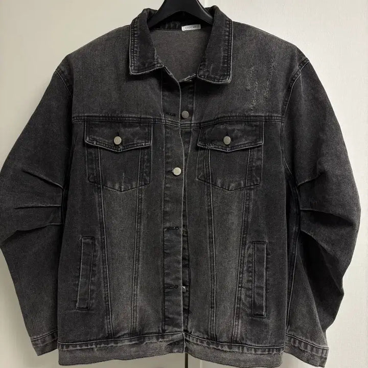 [BUNJANG] Antique J. Buffet Black Denim Jacket / 엔티크제이 버핏 박시 패드 흑청 데님 자켓 오버핏