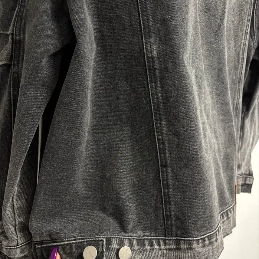 [BUNJANG] Antique J. Buffet Black Denim Jacket / 엔티크제이 버핏 박시 패드 흑청 데님 자켓 오버핏