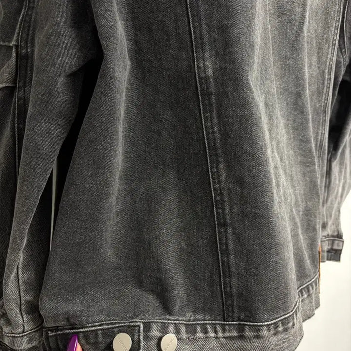 [BUNJANG] Antique J. Buffet Black Denim Jacket / 엔티크제이 버핏 박시 패드 흑청 데님 자켓 오버핏