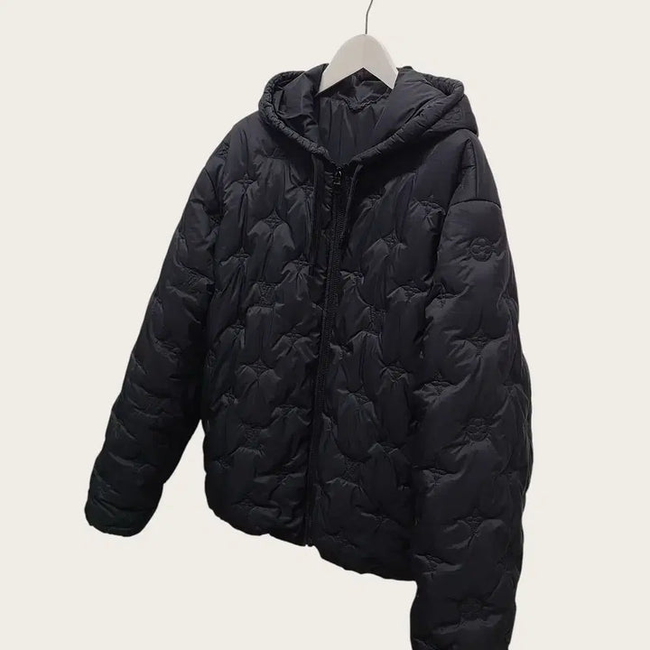 [BUNJANG] Louis Vuitton Monogram Padded Hooded Blouson (Black, 52) / [52] 루이비통 블랙 모노그램 패디드 후디드 블루종