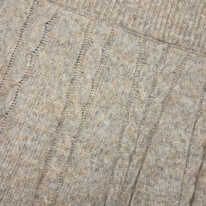 [BUNJANG] NittyTude Cable Knit Long Skirt Beige / 꽈배기 니트 롱 스커트 베이지 B50030