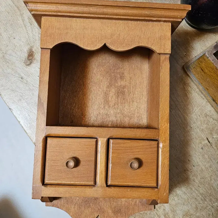 [BUNJANG] Vintage Mini Wooden Wall-Mounted Storage Cabinet 27x15.5 / <무료배송>빈티지 미니 원목 벽걸이 수납장 27x15.5