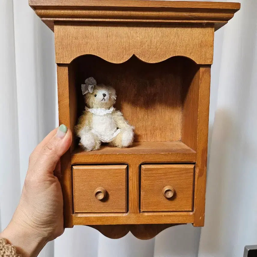 [BUNJANG] Vintage Mini Wooden Wall-Mounted Storage Cabinet 27x15.5 / <무료배송>빈티지 미니 원목 벽걸이 수납장 27x15.5