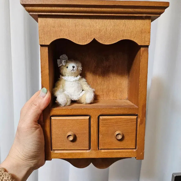 [BUNJANG] Vintage Mini Wooden Wall-Mounted Storage Cabinet 27x15.5 / <무료배송>빈티지 미니 원목 벽걸이 수납장 27x15.5