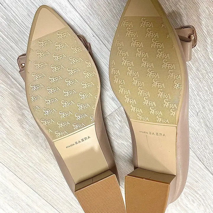 [BUNJANG] SAERA Pink Beige Leather Heels - 235 - 5cm / [새상품] 백화점 세라 SAERA 핑크베이지 235 5cm 구두