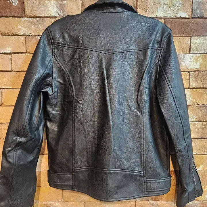 [BUNJANG] Dress Volume Black Leather Rider Jacket / 드레스볼륨 블랙 레더 라이더 자켓