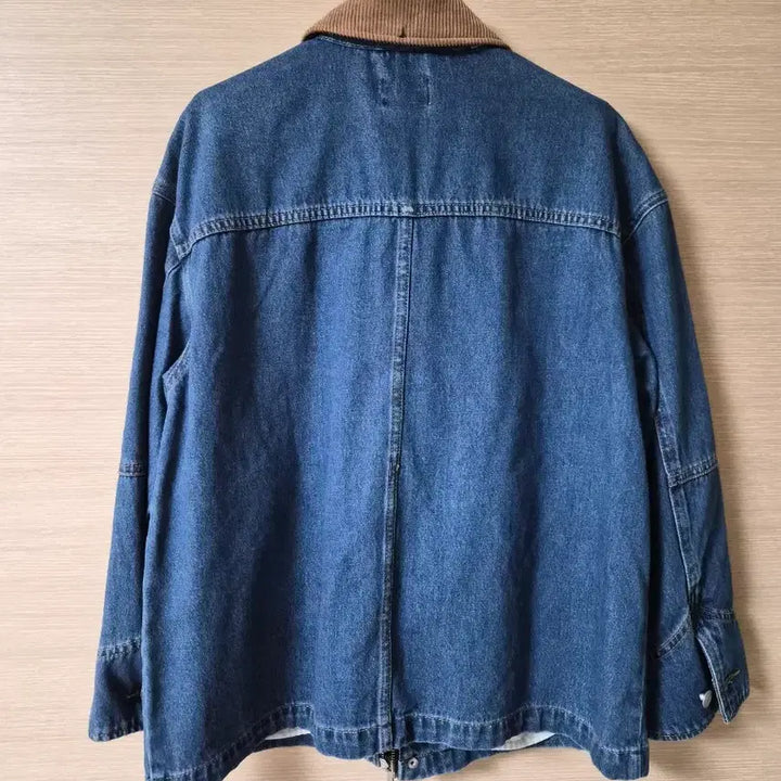 [BUNJANG] H&M Denim Safari Jacket with Corduroy Collar / H&M 데님 사파리 자켓 코듀로이 카라